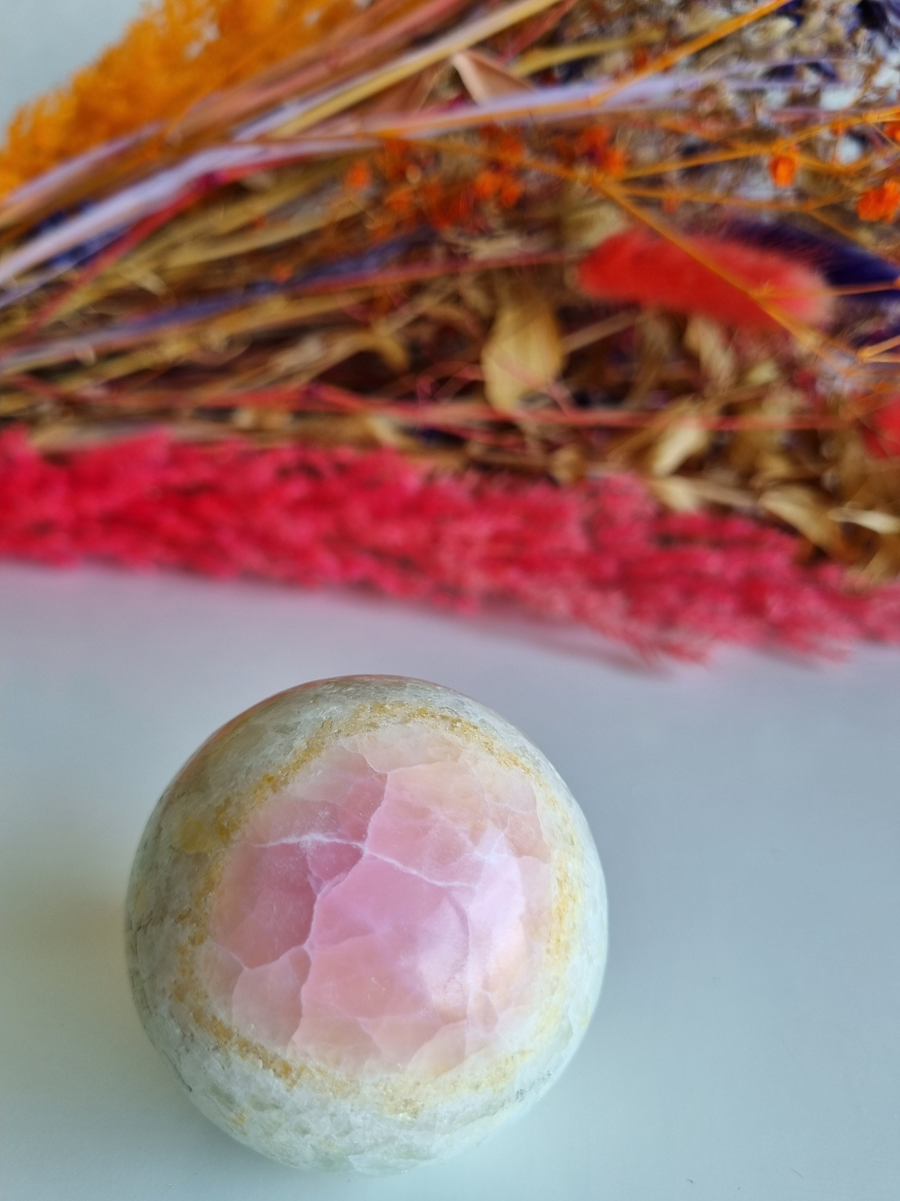 Roze Aragoniet Sphere / Bol