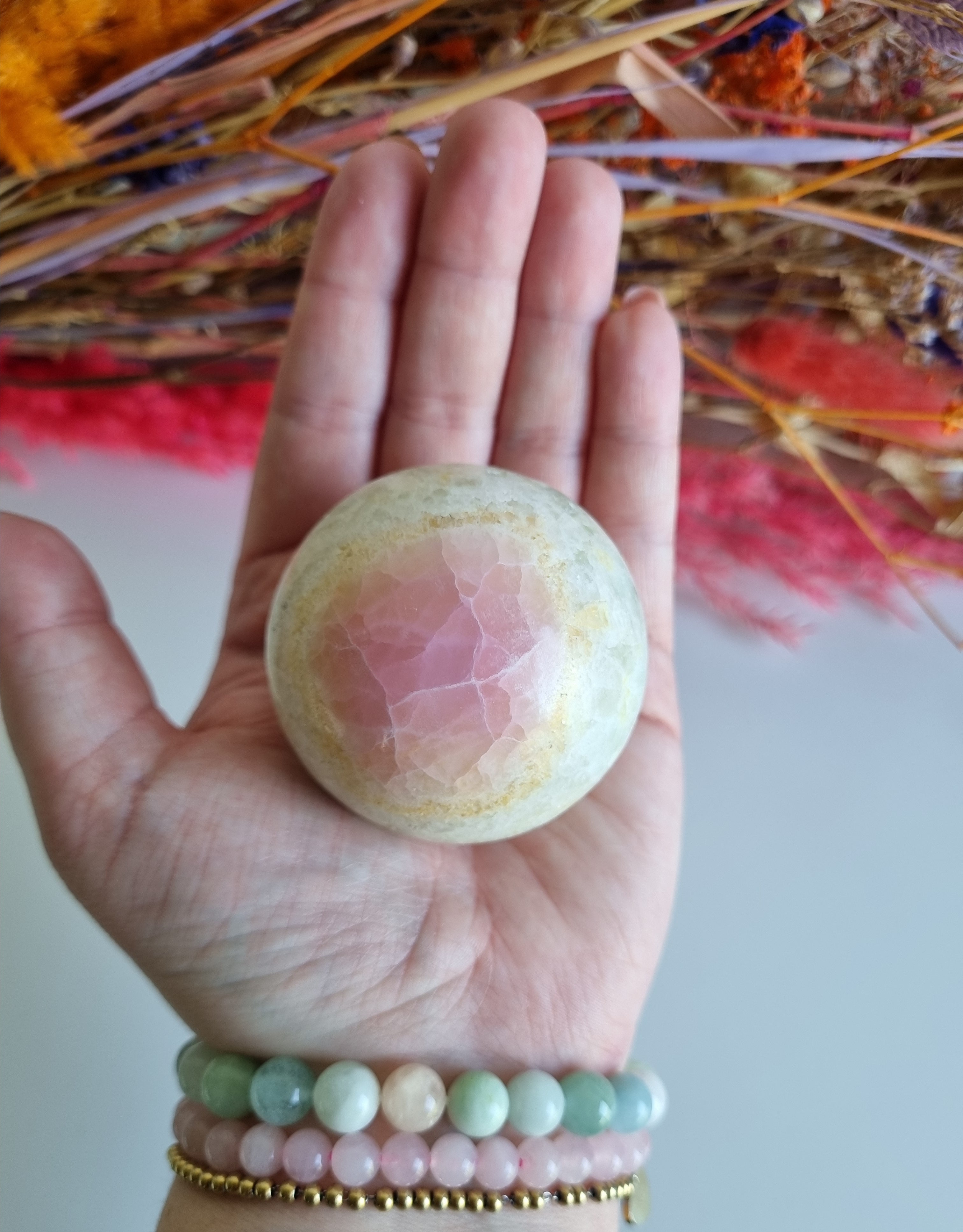 Roze Aragoniet Sphere / Bol